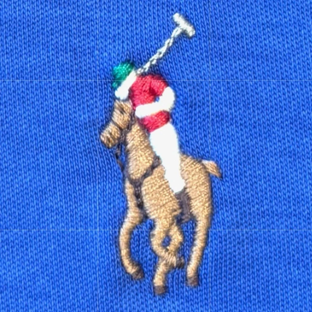 Polo Ralph Lauren 100% Cotton Blue Polo Classic Fit Pima Design, Mens Size Large